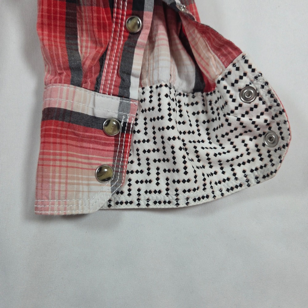 Wrangler 20X Competition Mens Red Plaid Western Pearl Snap Shirt MJC326M Medium - Picture 7 of 12